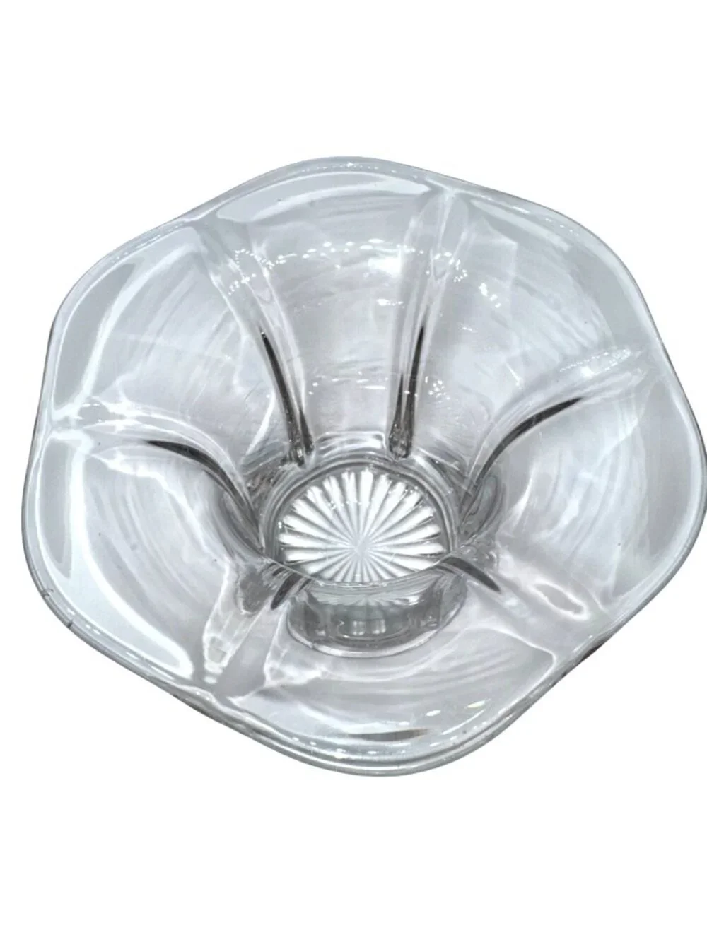 Clear Glass Flared Candle Holder Vase